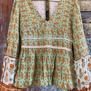 Flowy Boho Mint Green Top